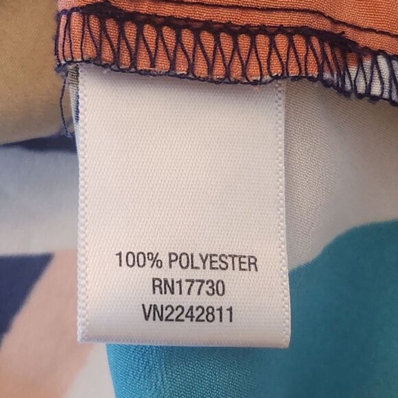 Xhiliration Maxi Stripe Dress in Blue Orange Sz: M Hi-Low Hem - Picture 13 of 15